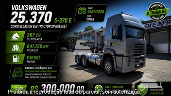 Caminhão Volkswagen 25-370 E Constellation 6x2 Tractor 2p (Diesel)